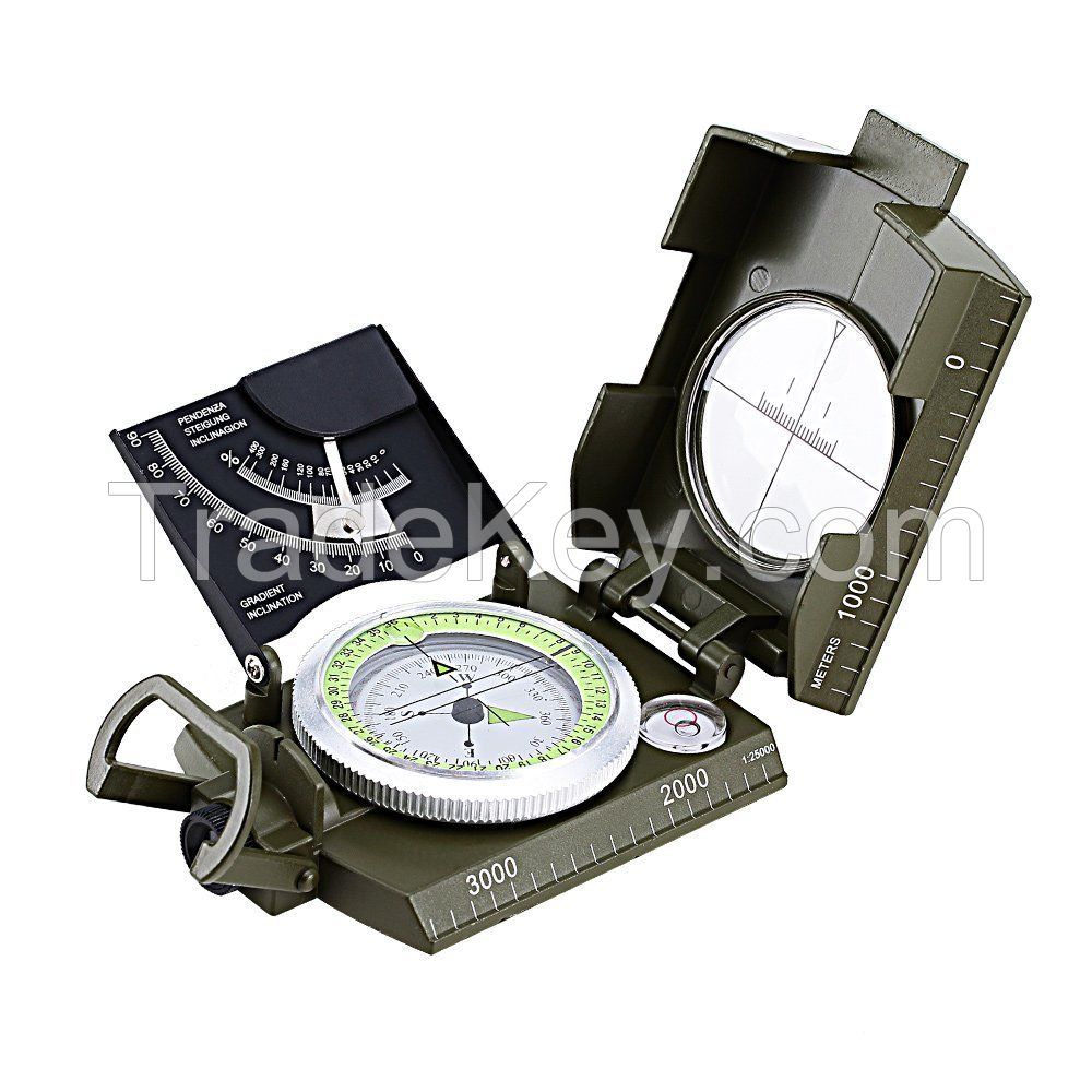 wholesale K4074 America Multifunctional Metal Compass for Hunting Hiking Five Seconds Faster Pocket Military Slope