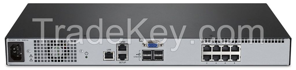 8-Port Rackmount KVM Over IP Switch with CAC & Local or Remote Access