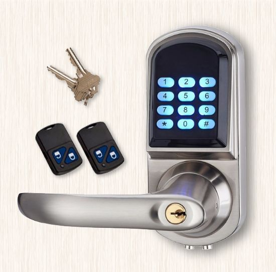 Keyless Entry Electronic Door Locks Remote Controller Code Lever Handle Door Locks Keypad Door Locks
