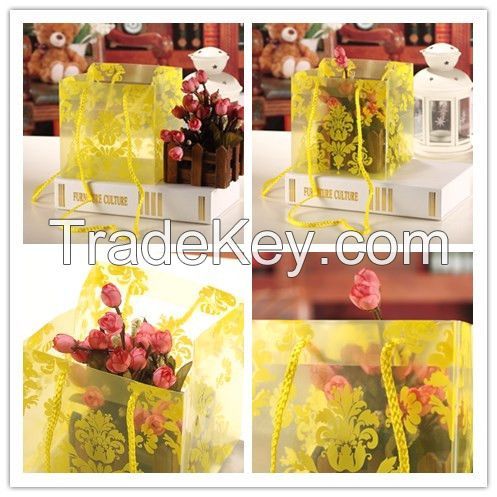 Wholesale Square Transparent Flower Wrapping Flower Packaging Plastic PP Bag