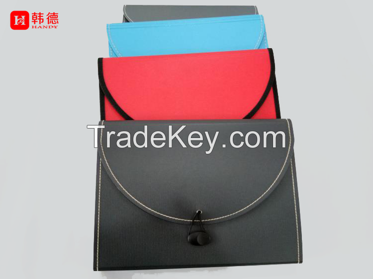 New Design PP Foam File Folder China Manufacturer Briefcase/Document Bag/Expanding File/with Elastic Rope and Cloth Edge and Handle