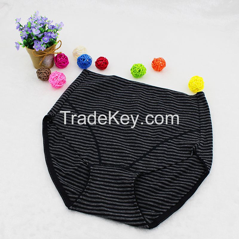 high quality cotton stripe breathable slim shaping panties women underwear