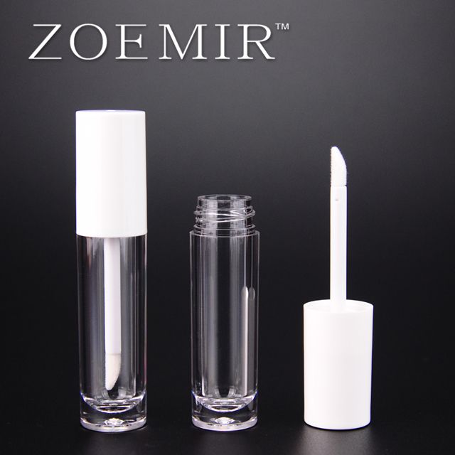 Popular cylindrical matte cap empty transparent lip gloss tube