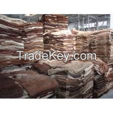 unSalted dry cow skin, hides and donkey skin