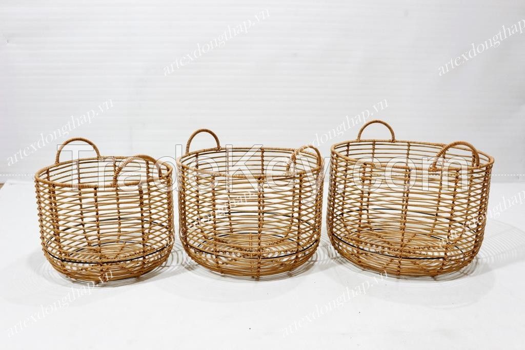 Poly rattan storage basket - CH3981B/3BR