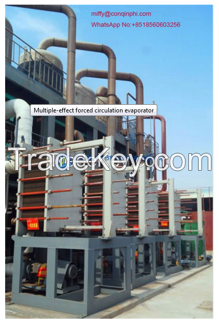 Multiple-effect forced circulation evaporator