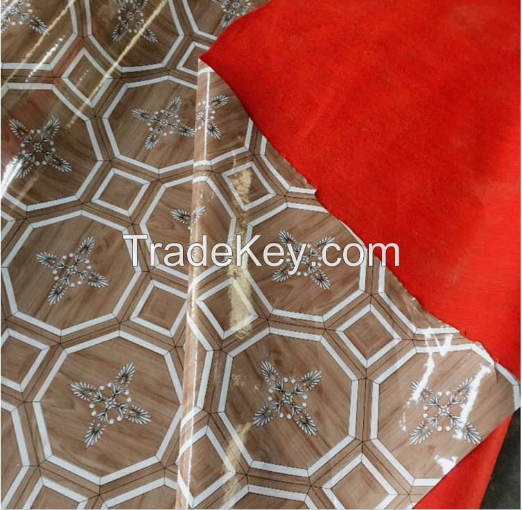 high quality PVC linoleum flooring roll with white or red felt backing