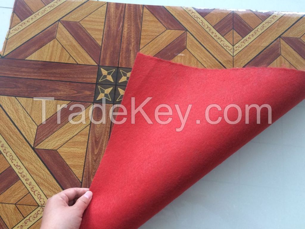 Red  PVC Felt Back Flooring Roll for Civil Use