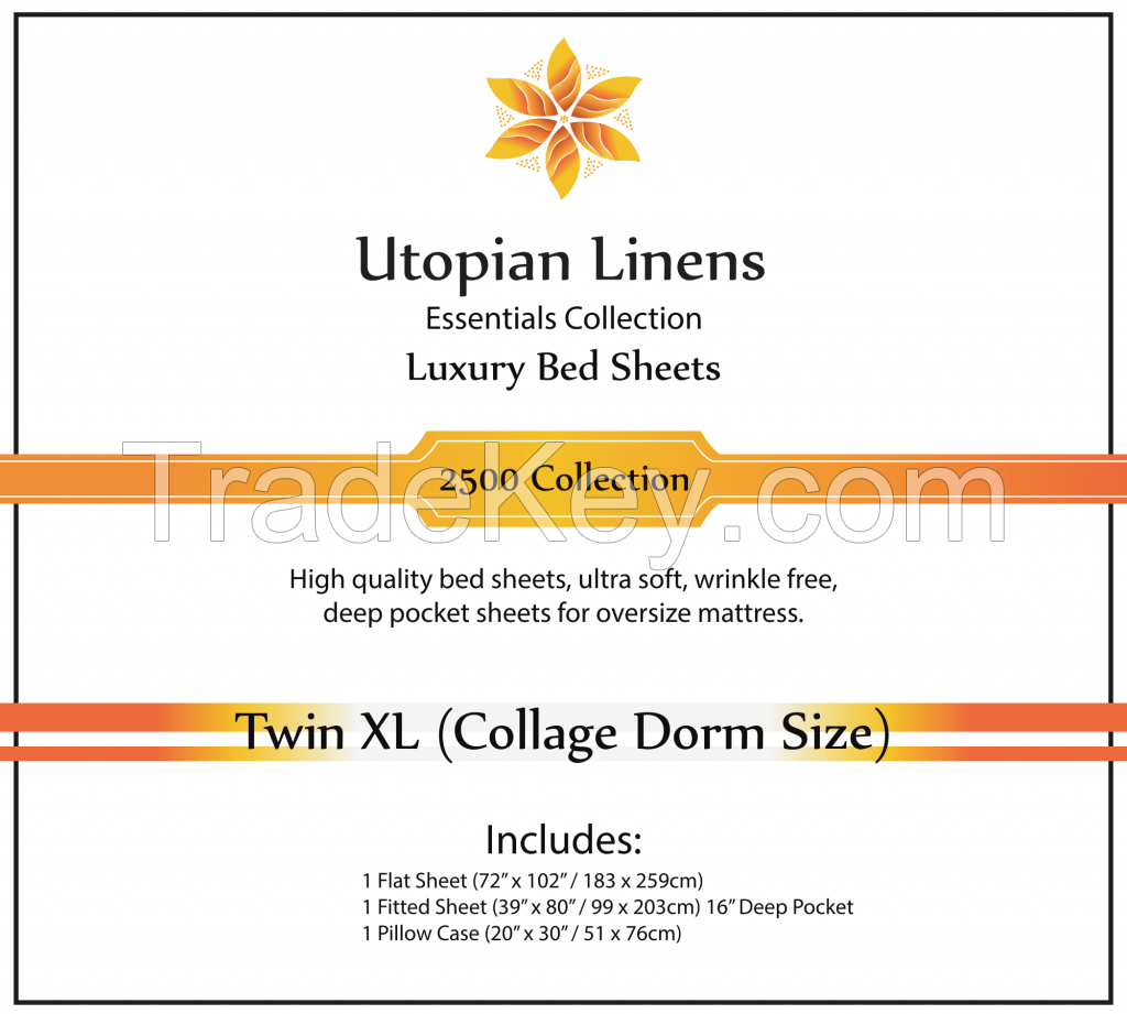 Utopian Linens Luxury Bed Sheets Set Twin XL (Collage Dorm Size)