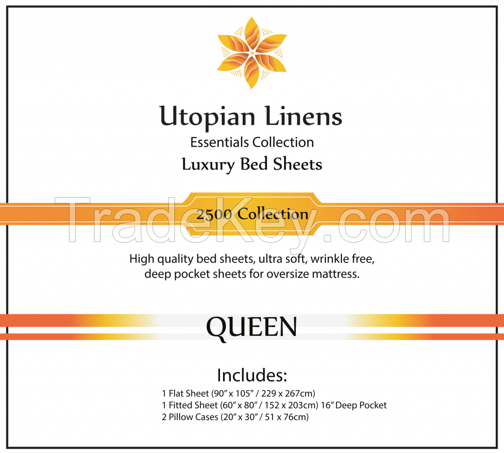 Utopian Linens Luxury Bed Sheets Set Queen