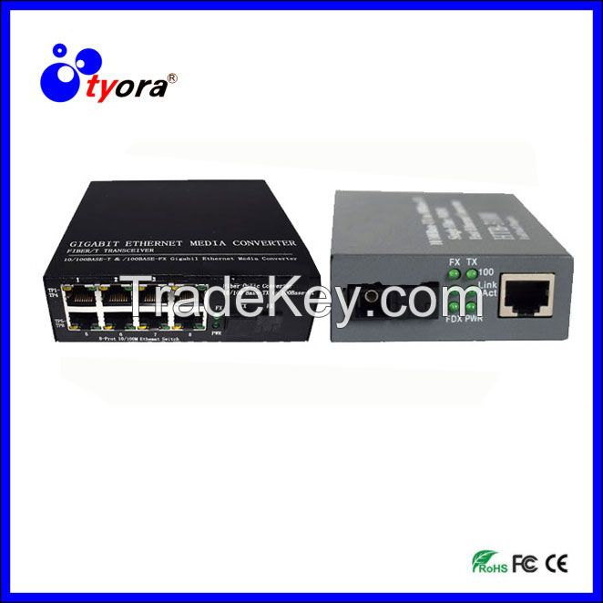 1 Pair  10/100Mbps  Fiber Optic Media Converter 1 CHSC 8 CHRJ45 Converter 1 CHSC 1 CHRJ45 Fiber Optic Transceiver single mode single  fiber   sc port