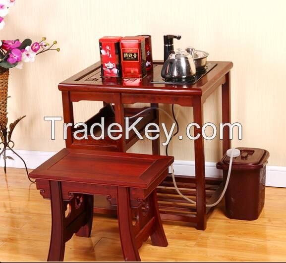 solid wood tea table and chairs set for living room