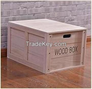 paulownia wood storage box set with lid