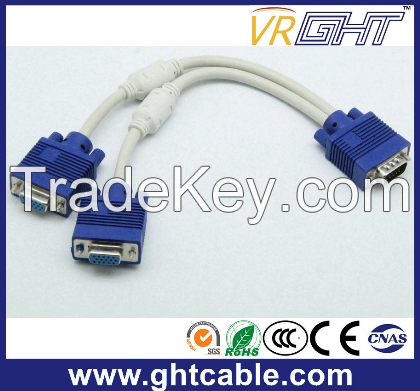 1male to 2 Female Copper VGA dB Cable (30cm)