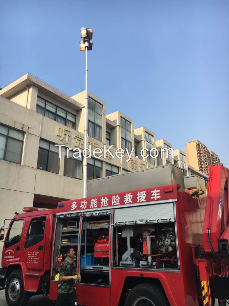 10m pneumatic high mast and aluminum lighting mast