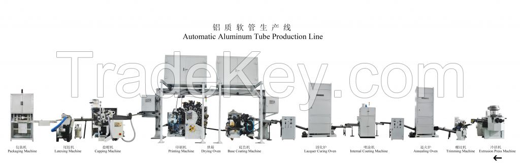 Aluminum collapsible tube production line making machines