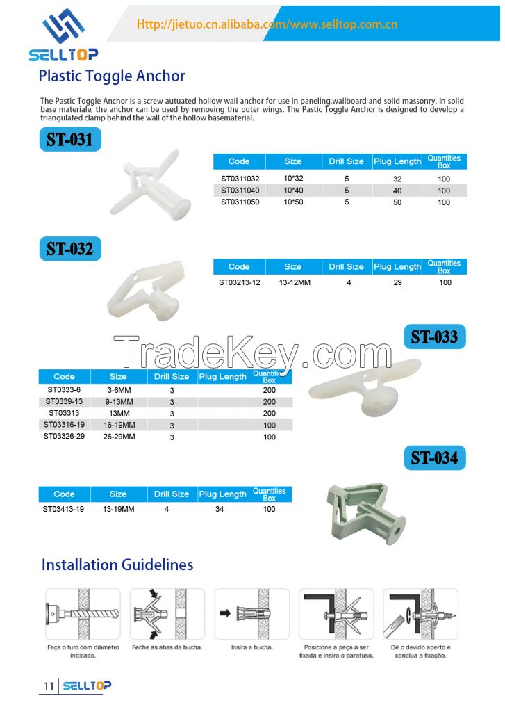 We offer the Plastic Toggle Anchor