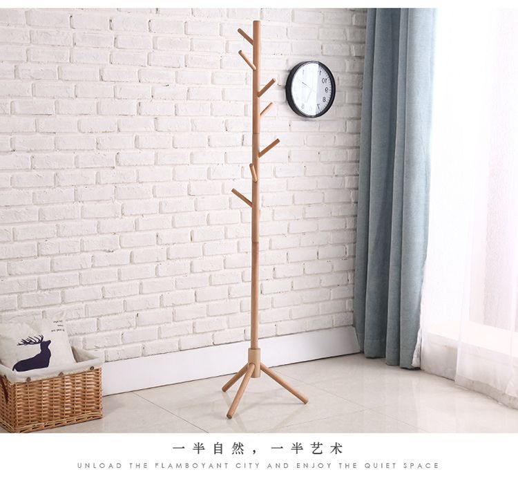 Wholesale Home Furniture Entryway Solid Wood Clothes Tree Hanger Stand Coat Rack Parts Free Standing Hat Hanger Hat Tree