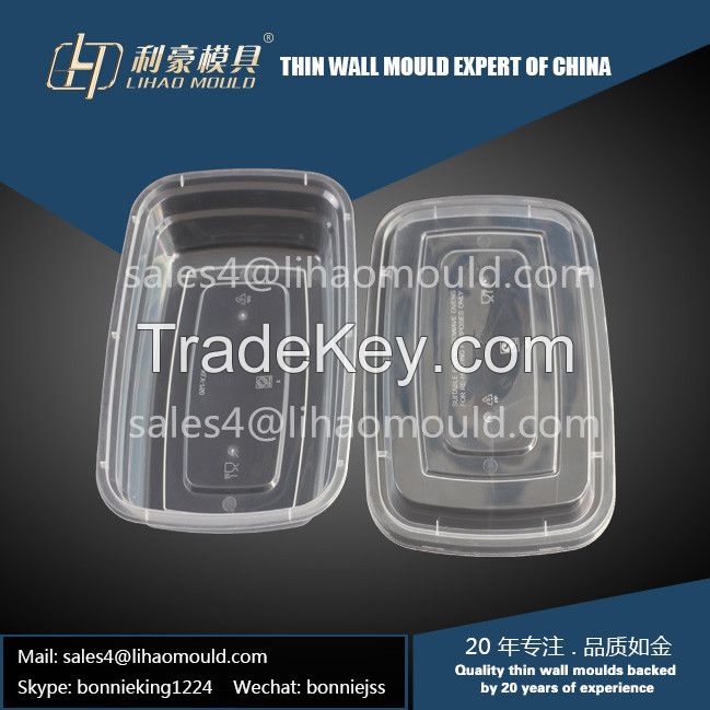 750ml disposable thin wall square container mould solution