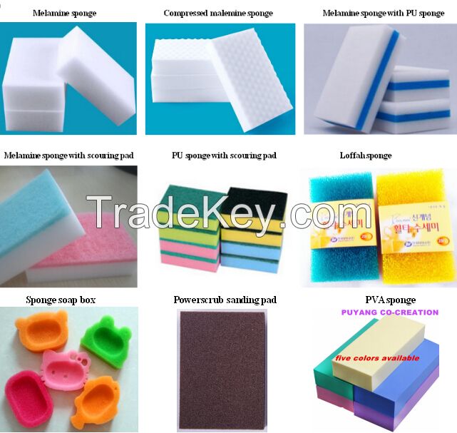 Magic cleaning melamine sponge and scouring pad