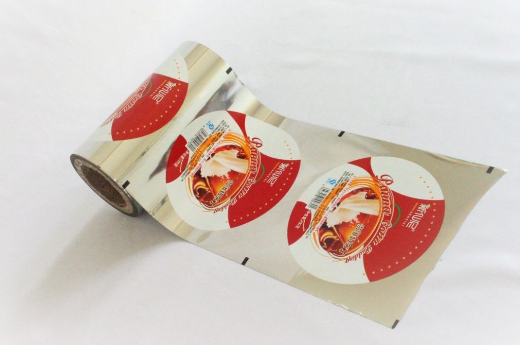 Milk tea cup, juice cup, jelly cup automatic or manual packaging top web lidding film