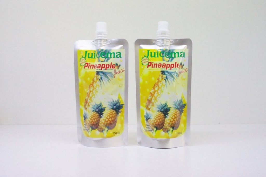 Juice, jam, jelly packaging stand up pouch with spout