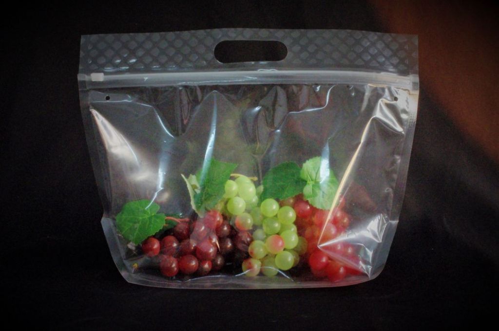 Cherry / grape sales packaging flat bottom zipper fruit bag