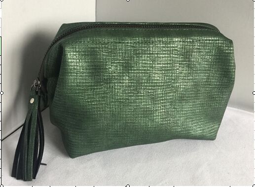 Green fluoescent PU cosmetic bag