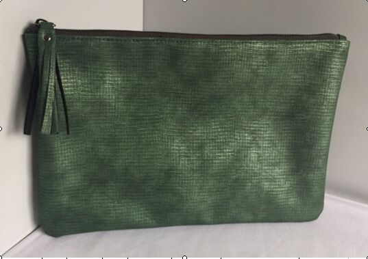 Green fluoescent PU cosmetic bag