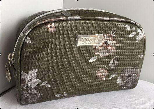 debossed PU cosmetic bag with foil printing in floral