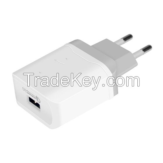 DK06T Single Port QC3.0 Ultra Compact Wall Quick Travel Charger for Mobile Phone