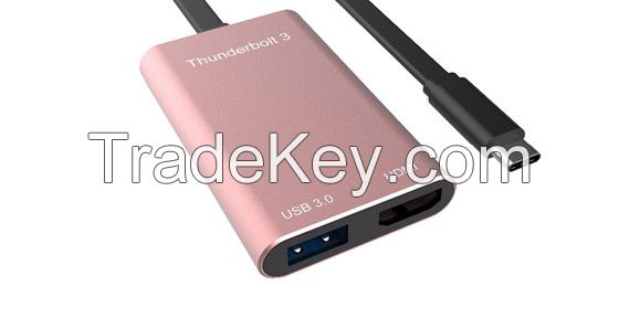 Type-c V23  3d hd Adapter 3.0 USB-C to HDMI 4k good quality HDMI 3.1 type c to a female HUB in china hdmi Adapter