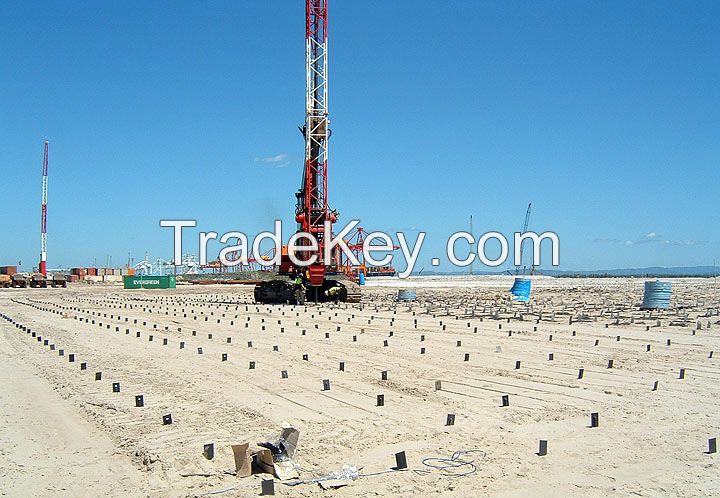 Construction unit of soft soil foundation improvement