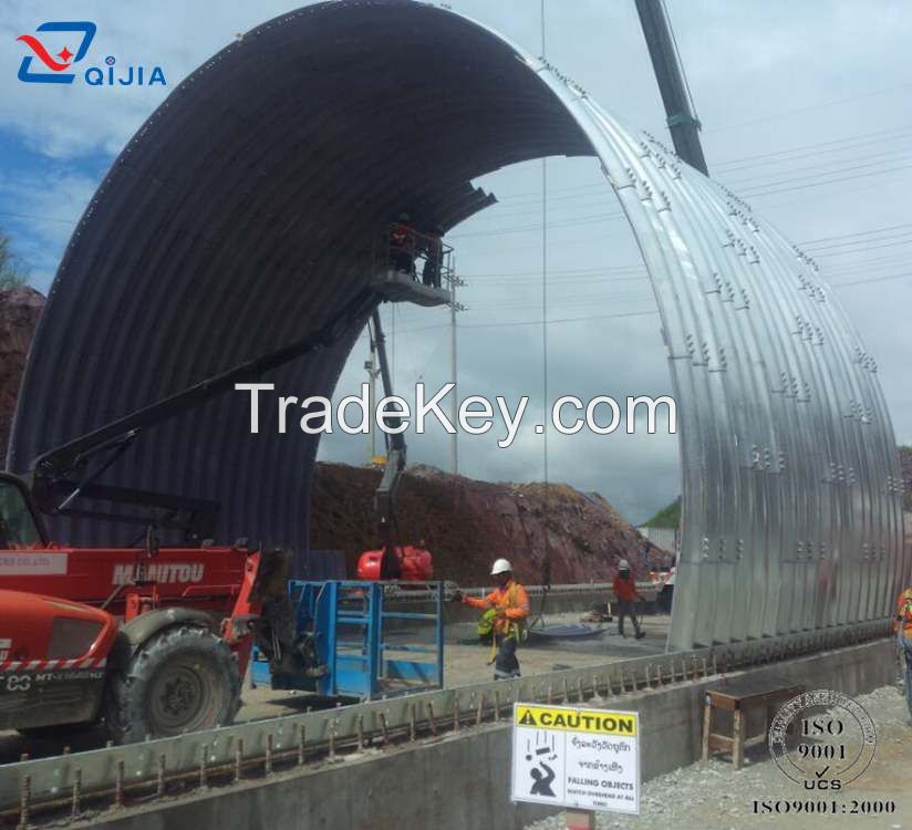 10 years factory offer large span half circle corrugated steel arch culvert for tunnel culvert