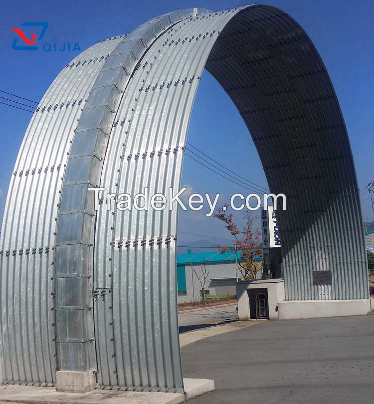 10 years factory offer half circle corrugated steel structure pipe arch culvert for tunnel liner