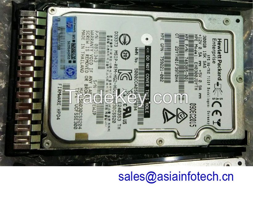 HPE 300GB SAS 12G Enterprise 15K SFF (2.5in) SC 759208-B21 759546-001