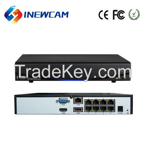 2MP 8CH Onvif P2P Remote POE NVR