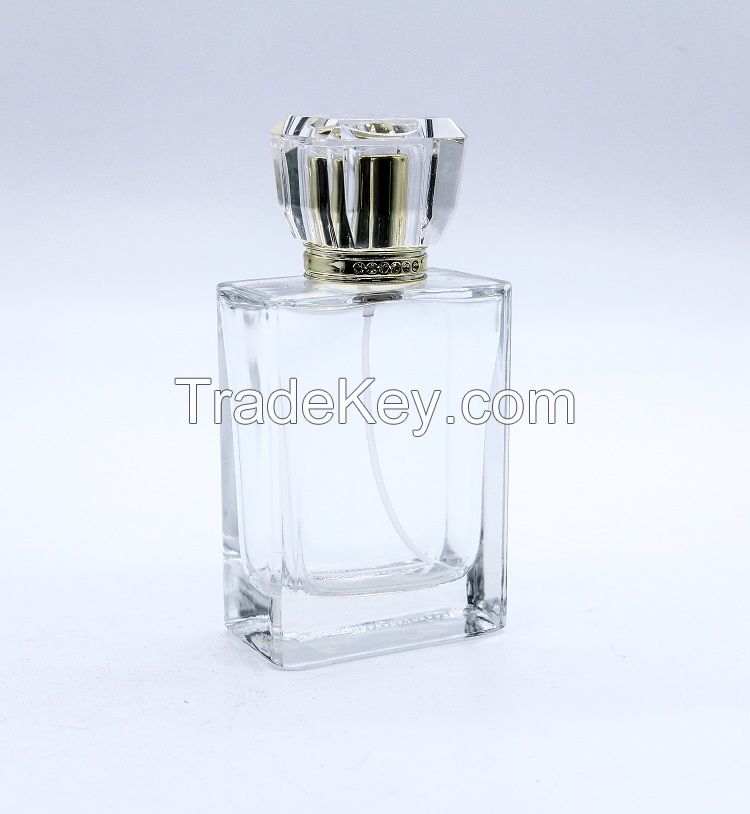 hotsale elegant design 55ml clear glass bottle package for perfume with cap