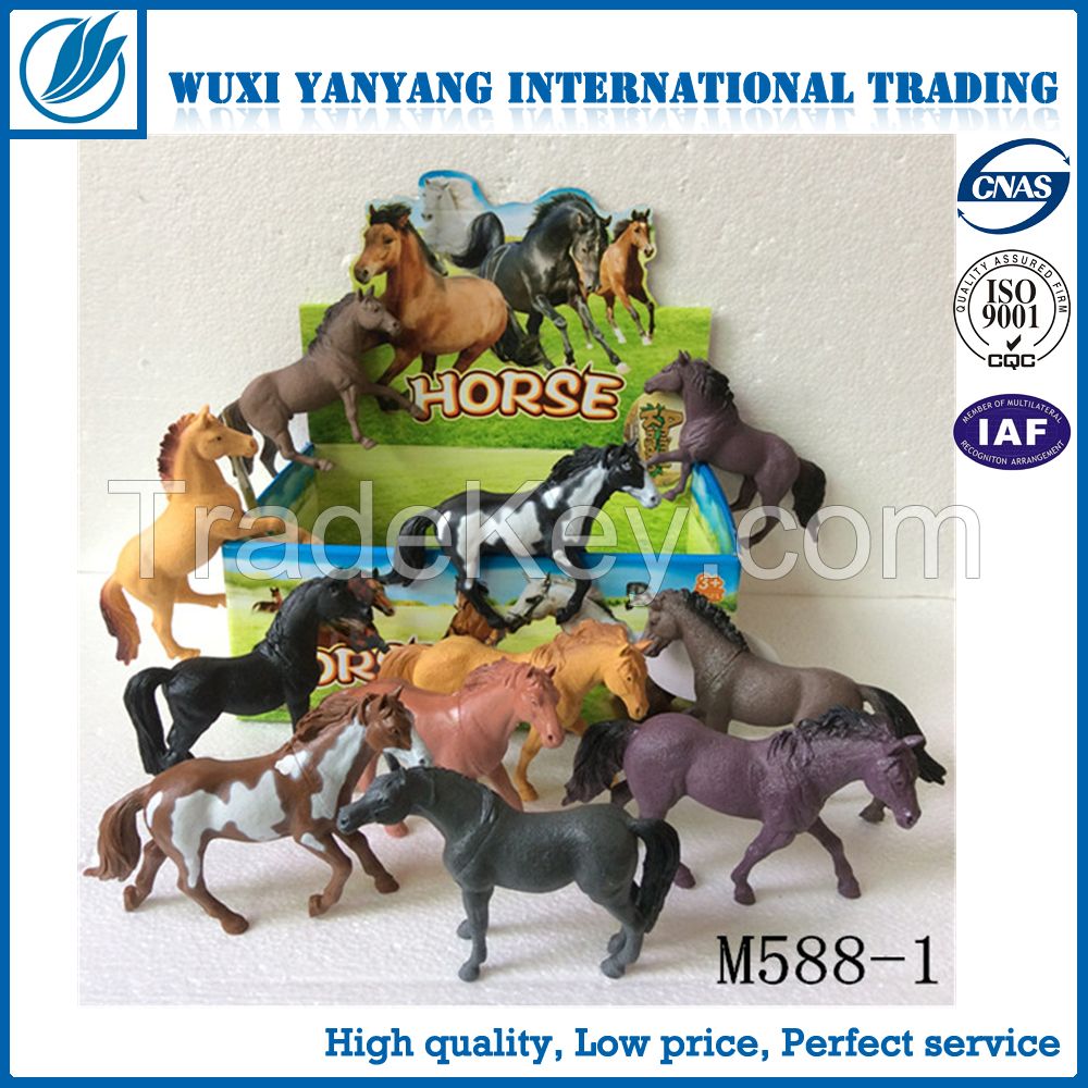 12 pcs plastic farm animal model toys horses