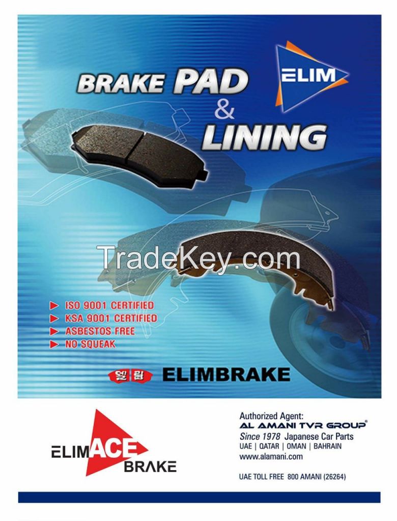 ELIM ACE BRAKE PADS - MADE IN KOREA