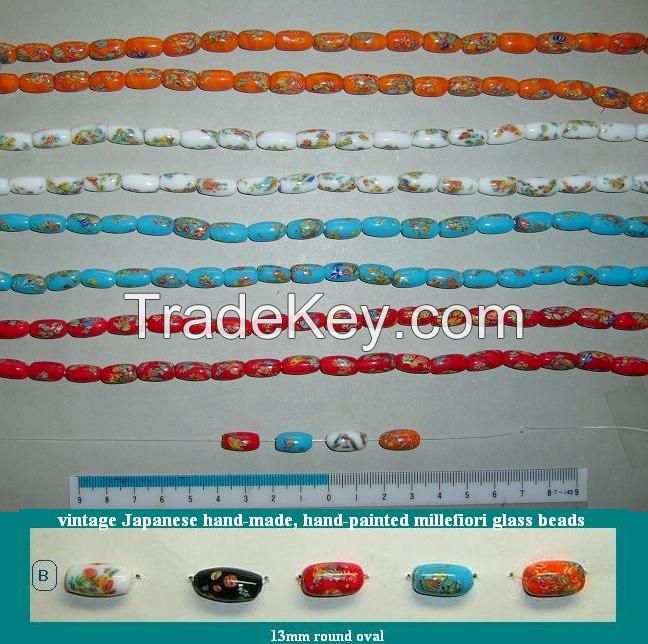 Very popular vintage 13mm millefiori Japanese glass beads, special sales! limited quantity (13R)