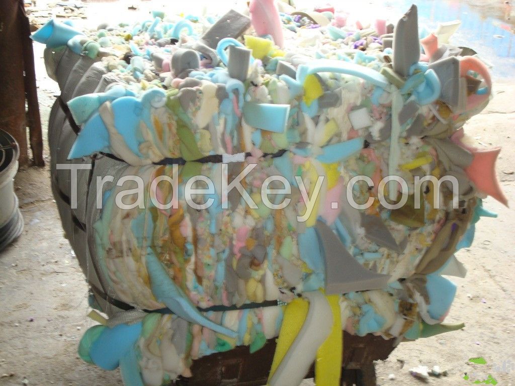PU foam scrap recycle plastics eco friendly