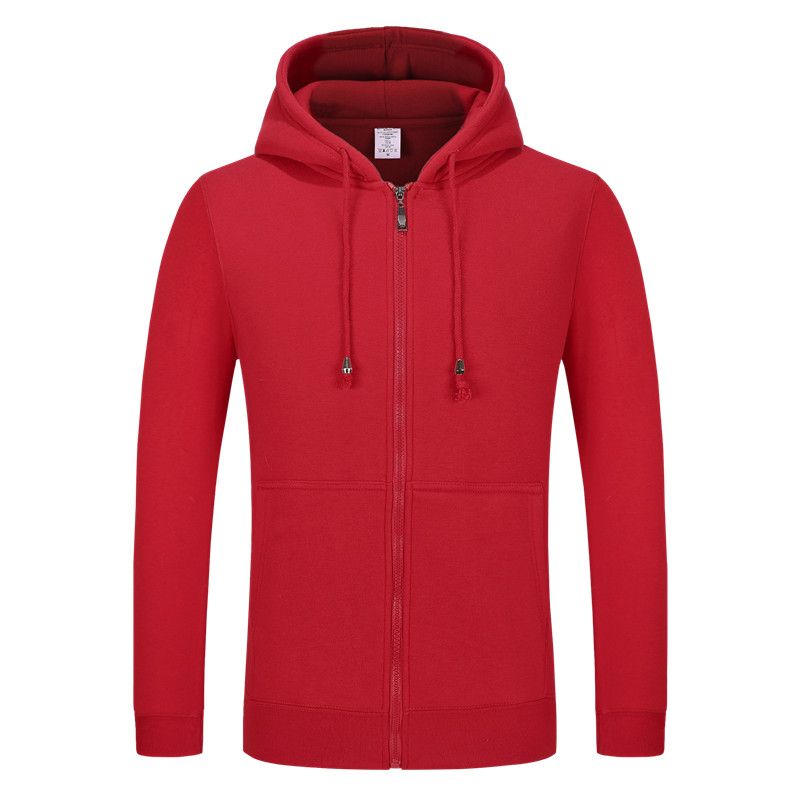 Manufacture custom solid casual zipper up hoodie sweat shirt