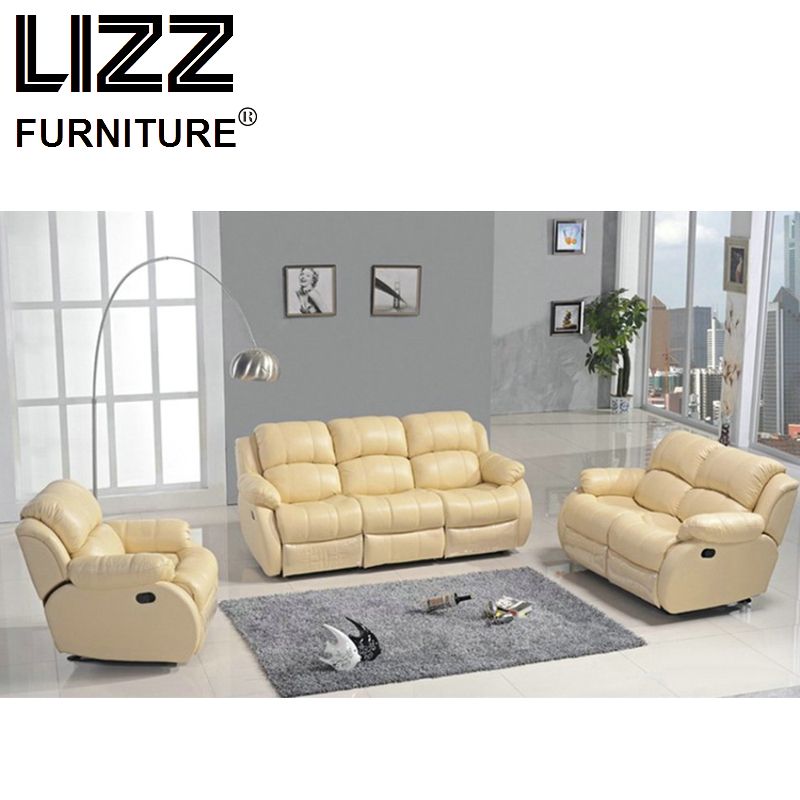 Genuine Leather Modern Electric Sofa Set with Wooden Frame