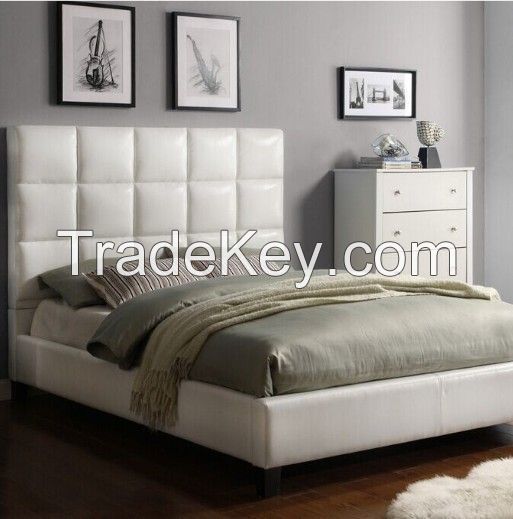 King-Sized Upholstered Bonded Leather Bed