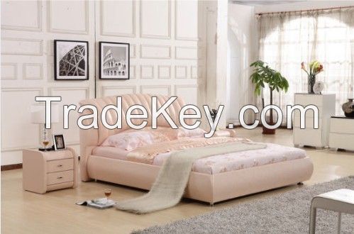 Genuine Leather Bed Lizz Furniture