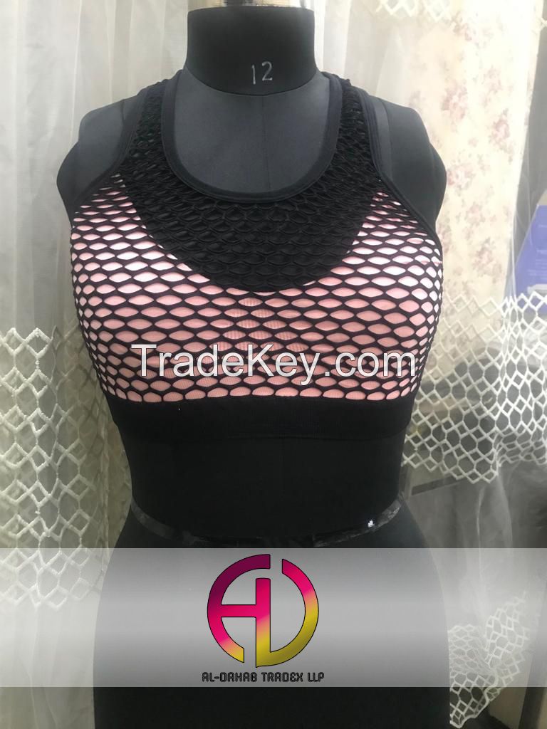 Netted Sports Bra Organic Breathable Cotton