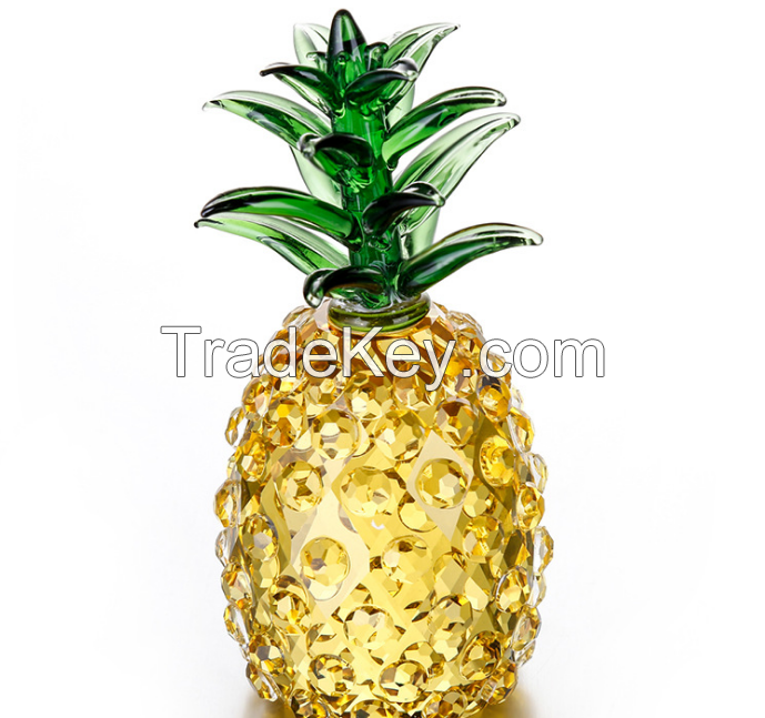 Crystal Glass Pineapple Model Craft For Crystal Decoration