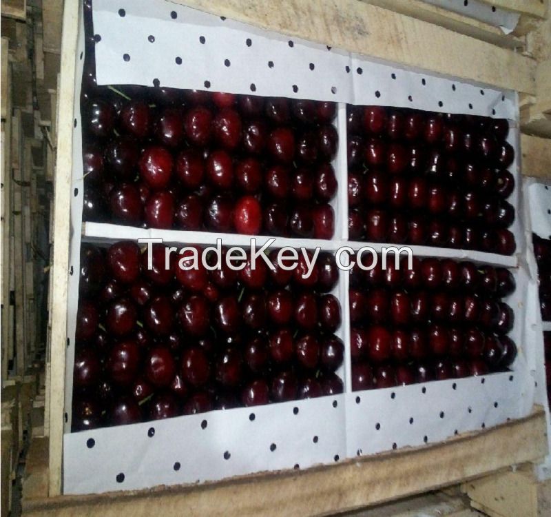 Dark red sweet fresh cherry fruit