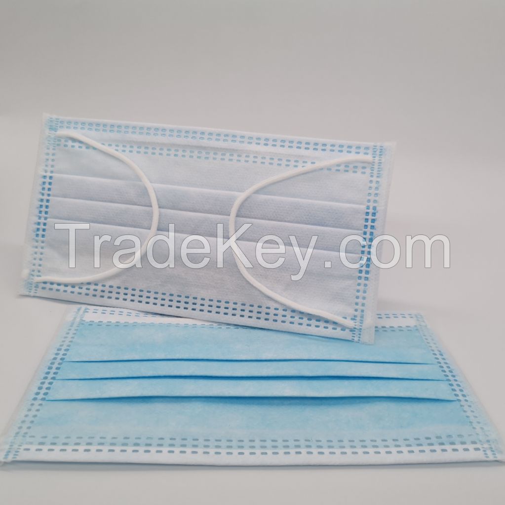 In Stock China Facemask 3 Ply Earloop Disposable Medical Face Mask